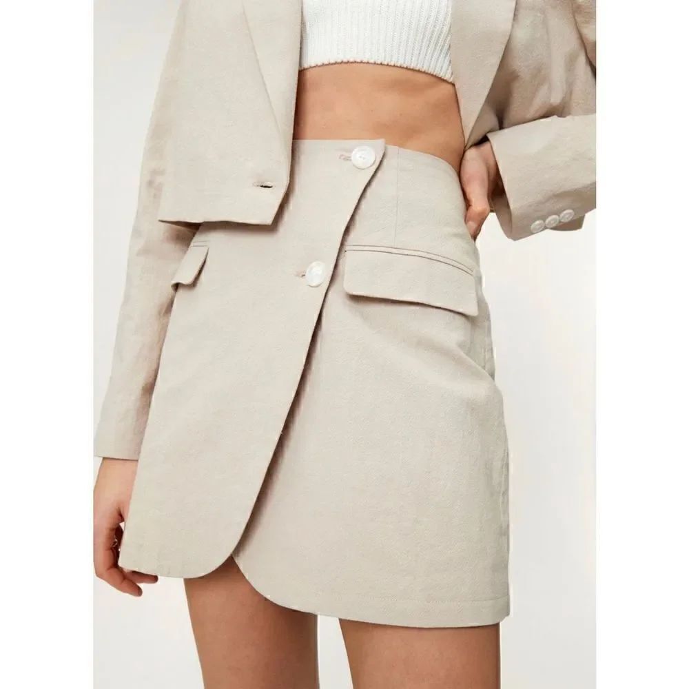 Nasty Gal Cotton Fitted Mini Pelmet Skirt